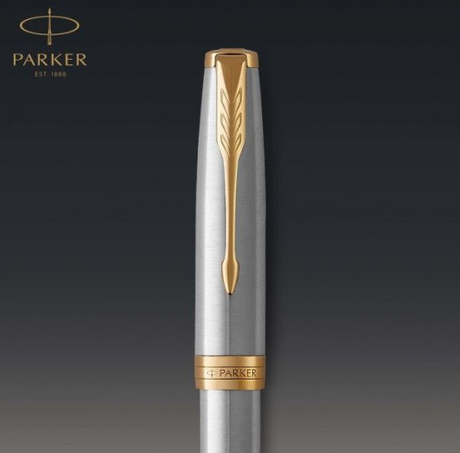 Ручка роллер Parker Sonnet Core T527 (CW1931506) Stainless Steel GT M черн. черн. подар.кор.