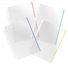 Папка-вкладыш Бюрократ Премиум -013BKCOLOR глянцевые А4+ 30мкм цветной ассорти край (упак.:50шт)