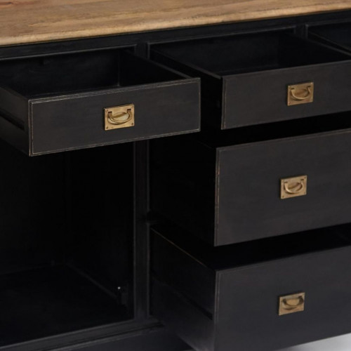 Комод Secret de Maison BLACK LABEL (mod. WA-0028), дерево акация, манго, мдф, 163х47х93см, черный/натуральный