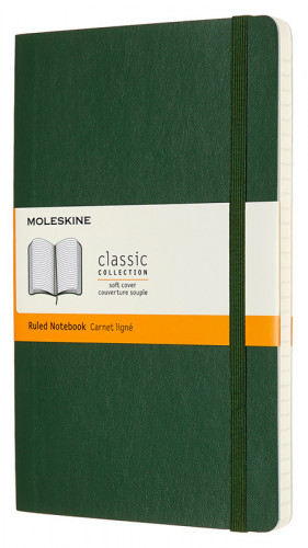 Блокнот Moleskine CLASSIC SOFT QP616K15 Large 130х210мм 192стр. линейка мягкая обложка зеленый