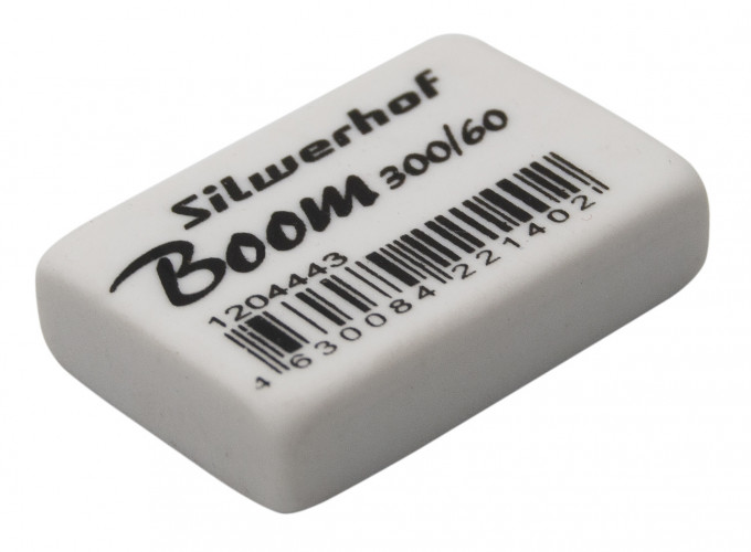 Ластик Silwerhof Boom 300/60 181147 31х21х8мм каучук термопластичный белый