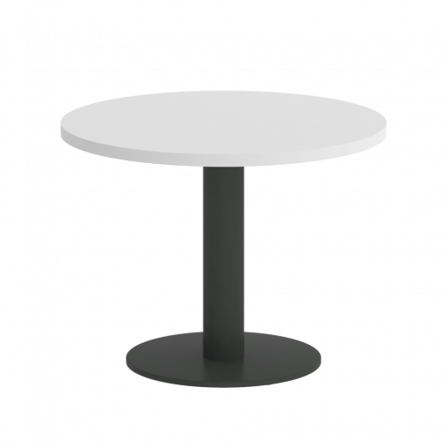 Home Office Стол журнальный круглый VR.SP-5-60.1G Белый бриллиант/Антрацит металл 600*600*453