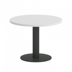 Home Office Стол журнальный круглый VR.SP-5-60.1G Белый бриллиант/Антрацит металл 600*600*453