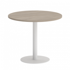 Home Office Стол круглый VR.SP-5-90.1 Дуб аттик/Белый металл 900*900*753