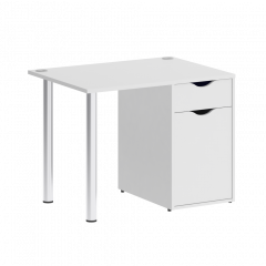 Home Office Стол письменный VR.SP-3-98.1 Белый бриллиант/Хром опоры 980*720*750