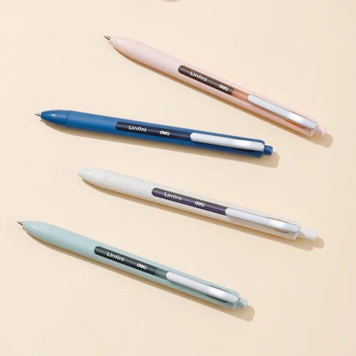 Ручка гелев. автоматическая Deli Linfini EG86-BL ассорти/ассорти син. черн. блистер ев. (12шт) линия 0.5мм