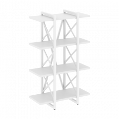 Loft Стеллаж на регулируемых опорах-4 полки VR.L-MST.O-4.4V Белый бриллиант/Белый металл 800*400*1280