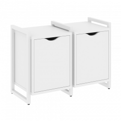 Loft Тумба на регулируемых опорах наборная. Вариант №2 VR.L-TN-2.O Белый бриллиант/Белый металл 970*460*719