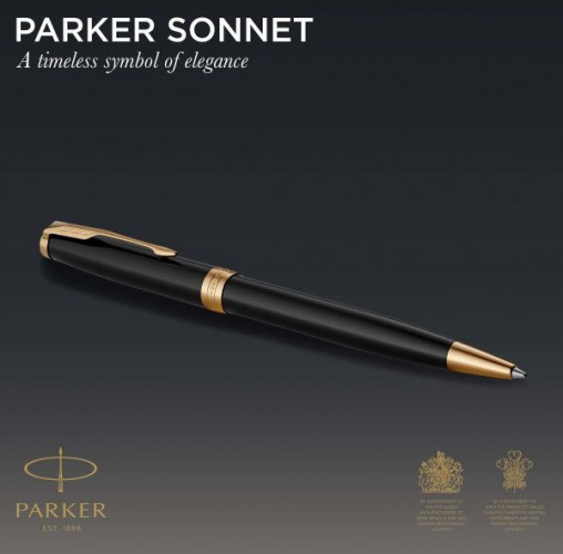 Ручка шариков. Parker Sonnet Core K530 (CW1931497) LaqBlack GT M черн. черн. подар.кор.