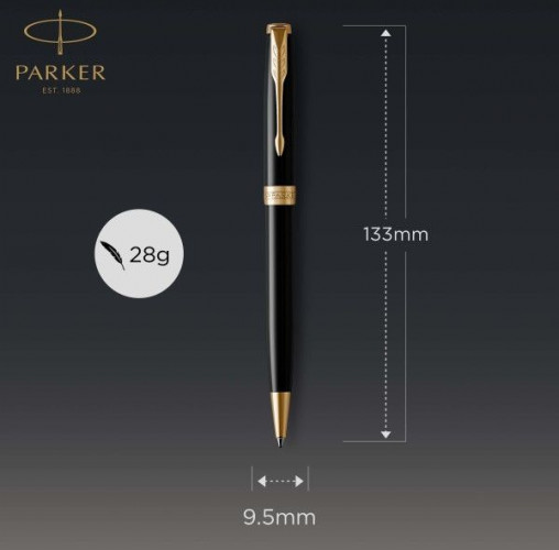 Ручка шариков. Parker Sonnet Core K530 (CW1931497) LaqBlack GT M черн. черн. подар.кор.