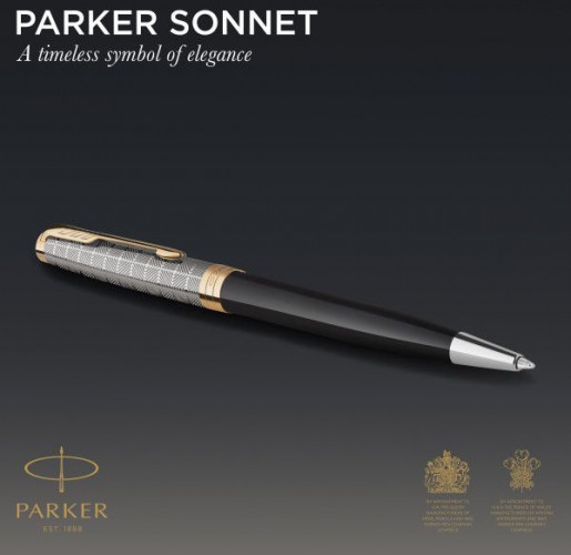 Ручка шариков. Parker Sonnet Premium K537 (CW2119787) Metal Black GT M черн. черн. подар.кор.