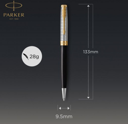 Ручка шариков. Parker Sonnet Premium K537 (CW2119787) Metal Black GT M черн. черн. подар.кор.