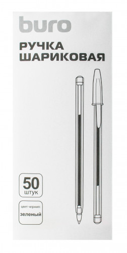 Ручка шариков. Buro Simplex d=0.7мм зел. черн. кор.карт. одноразовая ручка линия 0.5мм без инд. Маркировки