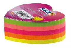 Блок самоклеящийся бумажный Stick`n 21356 64x67мм 250лист. 70г/м2 неон 5цв.в упак. вырубной "сердце"