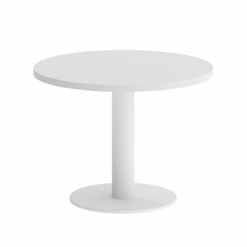 Home Office Стол журнальный круглый VR.SP-5-60.1G Белый бриллиант/Белый металл 600*600*453