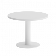 Home Office Стол журнальный круглый VR.SP-5-60.1G Белый бриллиант/Белый металл 600*600*453