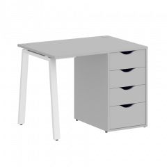 Home Office Стол письменный VR.SP-3-98.4.A Серый/Белый металл 980*720*750