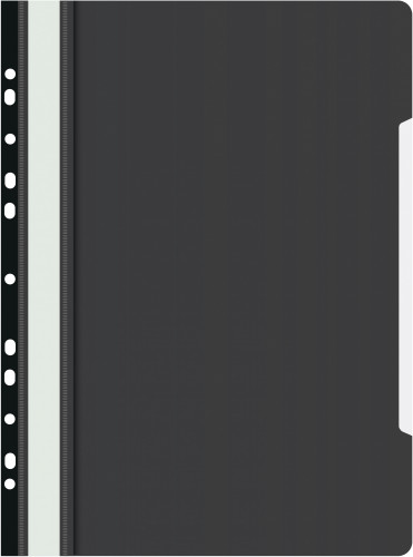 Папка-скоросшиватель Бюрократ PS-P20BLCK A4 прозрач.верх.лист боков.перф. пластик черный 0.12/0.16