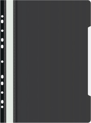 Папка-скоросшиватель Бюрократ PS-P20BLCK A4 прозрач.верх.лист боков.перф. пластик черный 0.12/0.16