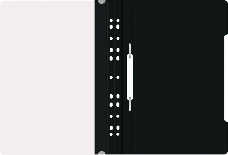 Папка-скоросшиватель Бюрократ PS-P20BLCK A4 прозрач.верх.лист боков.перф. пластик черный 0.12/0.16