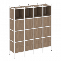 Loft Прямой стеллаж наборный VR.L-09 Дуб аризона/Белый металл 1694*446*1869