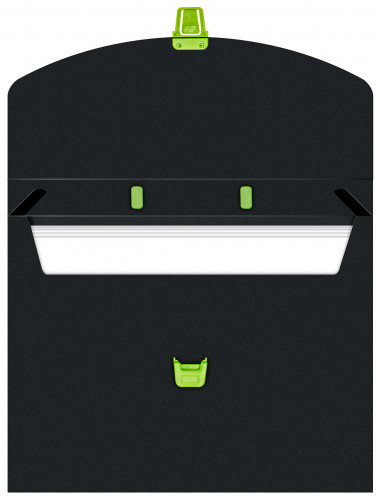 Портфель Бюрократ Black Opal BLPP01LETT 1 отдел. A4 пластик 0.7мм черный/салатовый