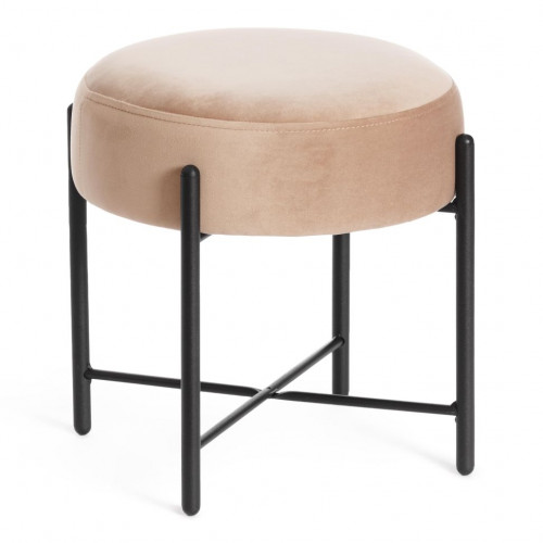 Банкетка AMBER, металл, ткань, 41*41*40 см, бежевый/черный