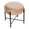 Банкетка AMBER, металл, ткань, 41*41*40 см, бежевый/черный