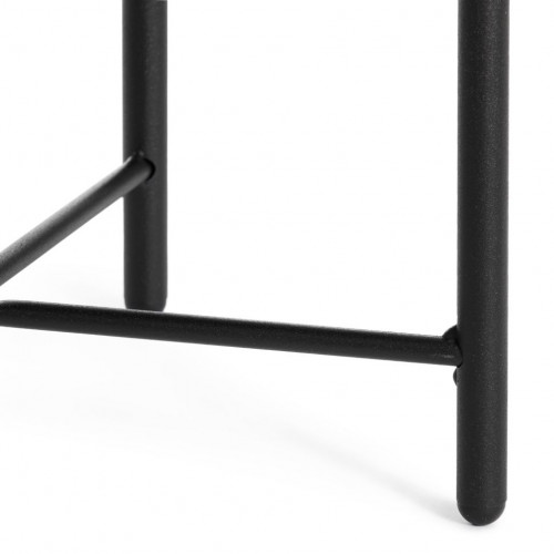 Банкетка AMBER, металл, ткань, 41*41*40 см, бежевый/черный