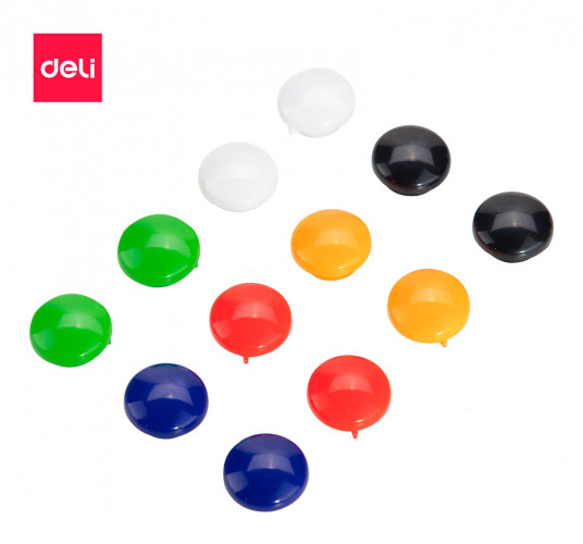 Магнит Deli E7824 для досок ассорти d20мм круглый (упак.:12шт)