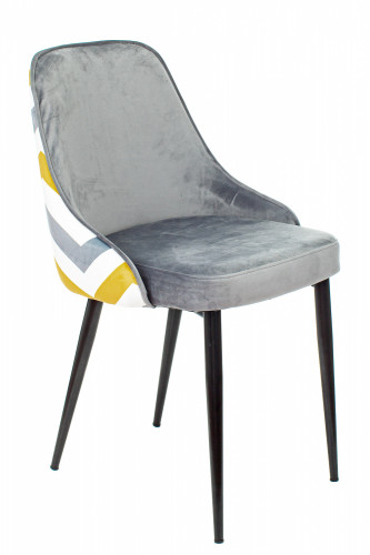 Стул для кухни Бюрократ KF-5_2 комплект 2шт серый зигзаг металл черный на ножках (KF-5/ZIG/GREY_2)