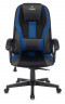 Кресло игровое Zombie 9 черный/синий ткань/эко.кожа крестов. пластик