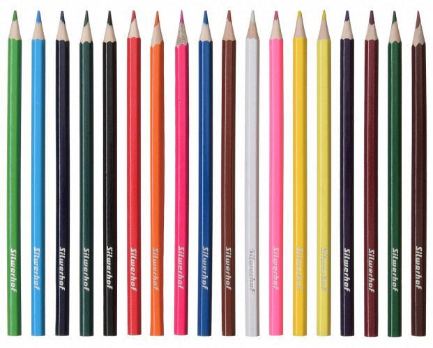 Карандаши цв. Silwerhof 134218-18 Солнечная коллекция 2.8мм шестигран. дерево ассорти 18цв. коробка/европод.