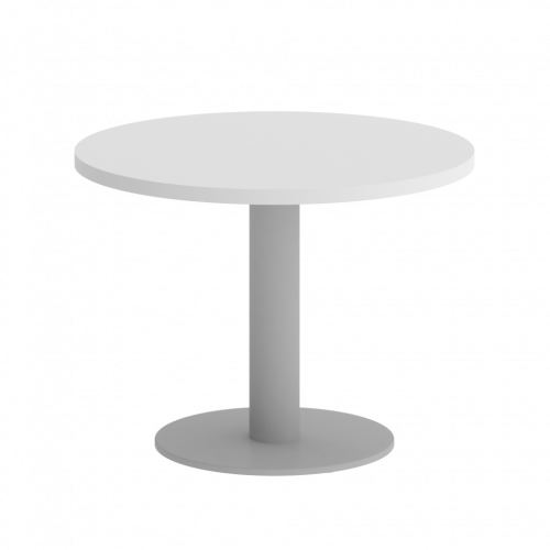 Home Office Стол журнальный круглый VR.SP-5-60.1G Белый бриллиант/Серый металл 600*600*453