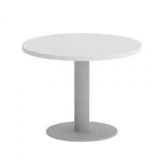 Home Office Стол журнальный круглый VR.SP-5-60.1G Белый бриллиант/Серый металл 600*600*453