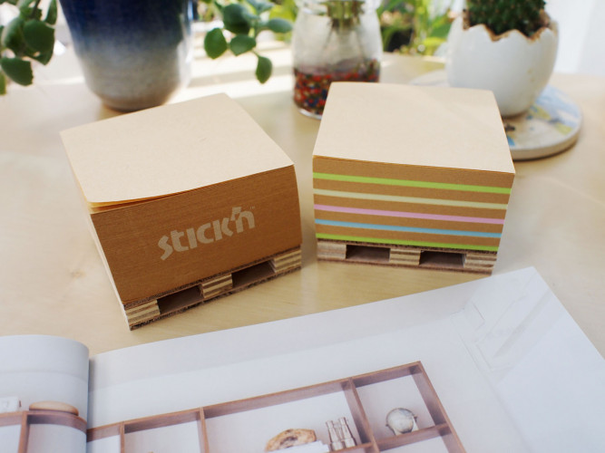 Блок самоклеящийся бумажный Stick`n 21817 76x76мм 400лист. пастель+крафт Kraft Notes "палета"