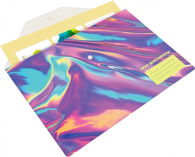 Конверт на кнопке Silwerhof OIL A4 пластик 0.25мм