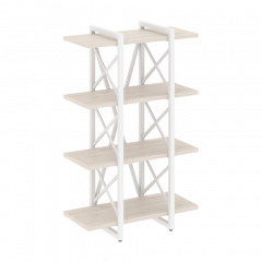 Loft Стеллаж на регулируемых опорах-4 полки VR.L-MST.O-4.4V Денвер светлый/Белый металл 800*400*1280