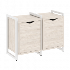 Loft Тумба на регулируемых опорах наборная. Вариант №2 VR.L-TN-2.O Денвер светлый/Белый металл 970*460*719